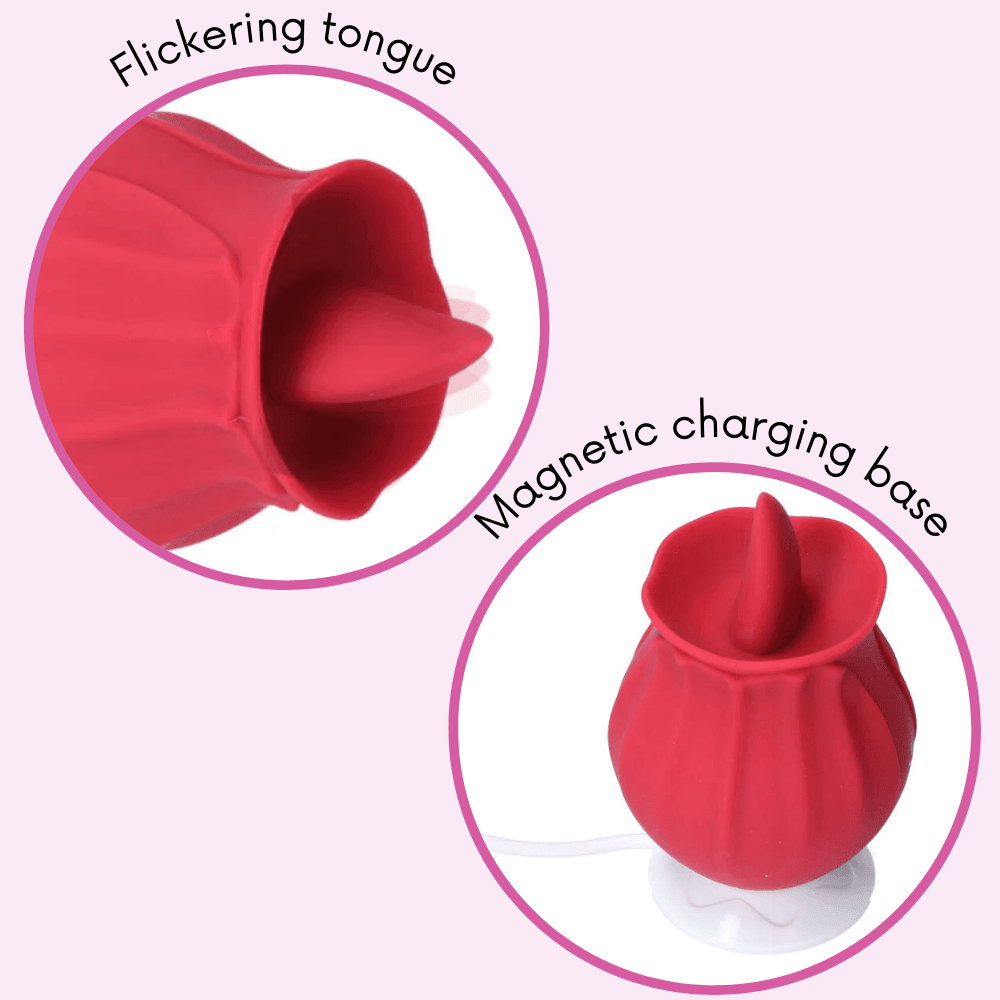 Bhava Rechargeable Flickering Tongue Rose | Clit Licking Stimulator - Sexdoll.Sex