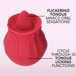 Bhava Rechargeable Flickering Tongue Rose | Clit Licking Stimulator - Sexdoll.Sex