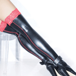 Black And Red Thigh High Stockings - Sexdoll.Sex