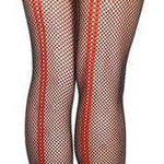 Black Fishnet Thigh Hi with Red Bows (OS) - Sexdoll.Sex