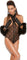 Black Lace Cupless Teddy with Open Back - One Size and Queen Available - Sexdoll.Sex