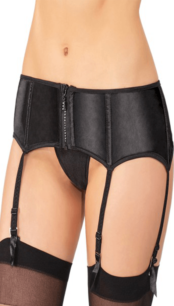 Black Satin Garter Belt - Sexdoll.Sex