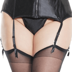 Black Satin Garter Belt - Sexdoll.Sex