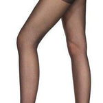 Black Sheer Crotchless Pantyhose - OS/Queen Size Available - Sexdoll.Sex