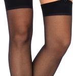 Black Sheer Thigh High Stockings - One Size and Queen Available - Sexdoll.Sex