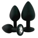 Black Silicone Jeweled Anal Plug - Available In 3 Sizes! - Sexdoll.Sex