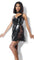 Black Wet Look & Lace Wrap Chemise - Sexdoll.Sex