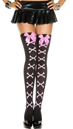 Black/Pink Cross Bone Stocking - Sexdoll.Sex