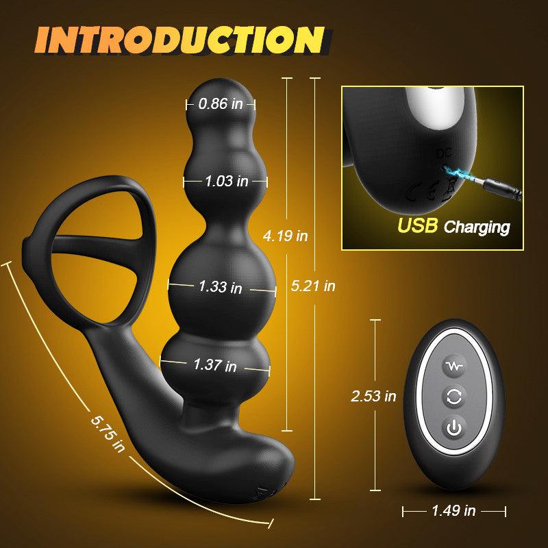 Bliss-Anal Beads 360° Rotating Head Prostate Massager with Upgraded Cock Ring - Sexdoll.Sex