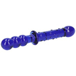 Blue Textured Dual-Ended Glass Dildo - Sexdoll.Sex