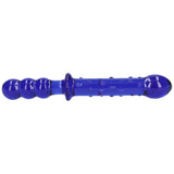 Blue Textured Dual-Ended Glass Dildo - Sexdoll.Sex