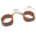 Brown Leather Adjustable Ankle Cuffs SM Toy - Sexdoll.Sex