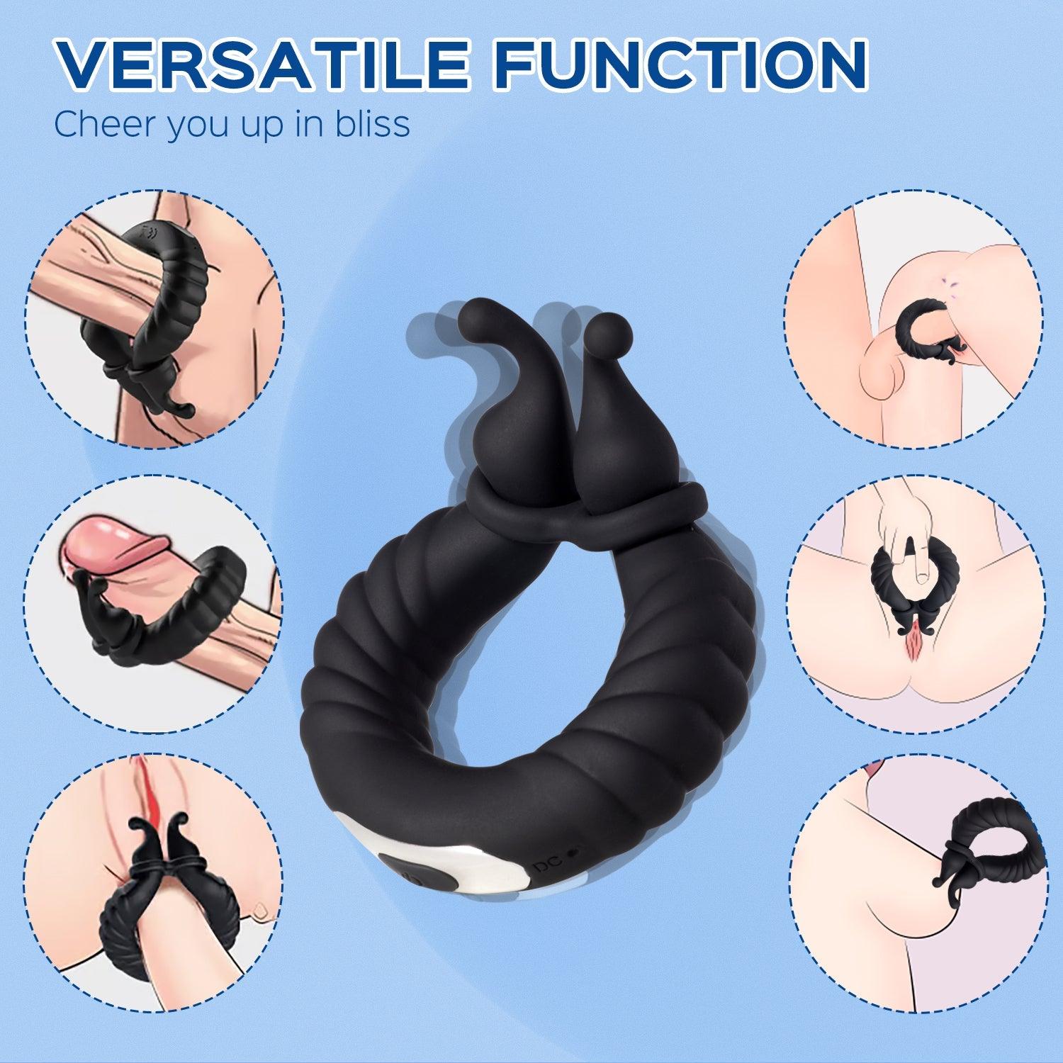 Cameron - Bee-like Penis Clit Vibrator Adjustable Vibrating Cock Ring - Sexdoll.Sex