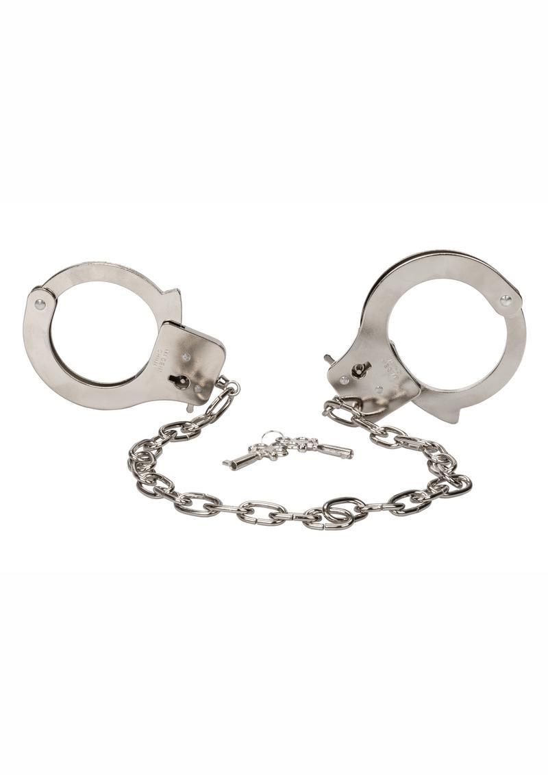 Chrome Hand Cuffs with Chain - Sexdoll.Sex