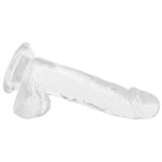 Clear Suction Cup Dildo with Balls - Sexdoll.Sex