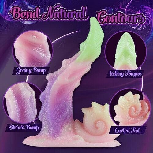 Coke 7.48 Inch Bendy Snail Silicone Rainbow Dildo with Suction Cup - Sexdoll.Sex