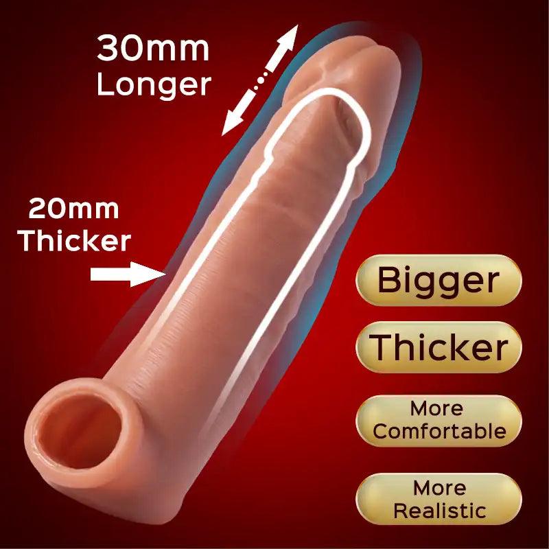 Conqueror - 5-inch Penis Extender Extension Sleeve & Bullet Vibrator - Sexdoll.Sex