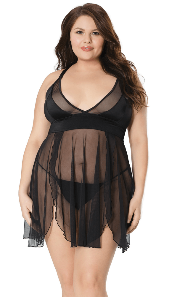 Coquette Lingerie Sexy Sheer Babydoll & G-String Set - Sexdoll.Sex