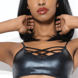 Coquette Wet Look Lingerie Strappy Bralette - Sexdoll.Sex