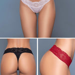 Danielle 3-Pack Lace Trim Thong - Sexdoll.Sex