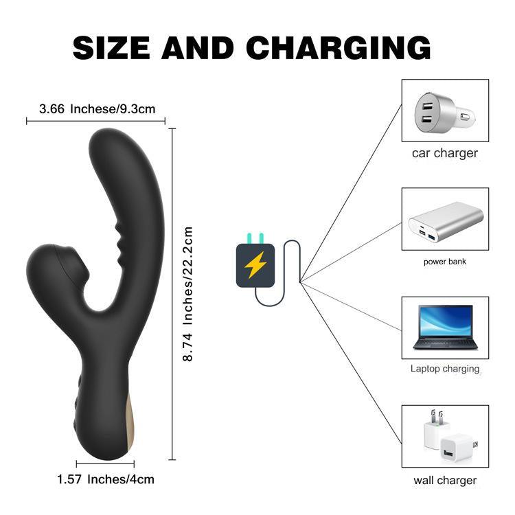 Deep Penetrating Dual-Action Air Pulse Vibrator - G-Spot & A-Spot Stimulation! - Sexdoll.Sex