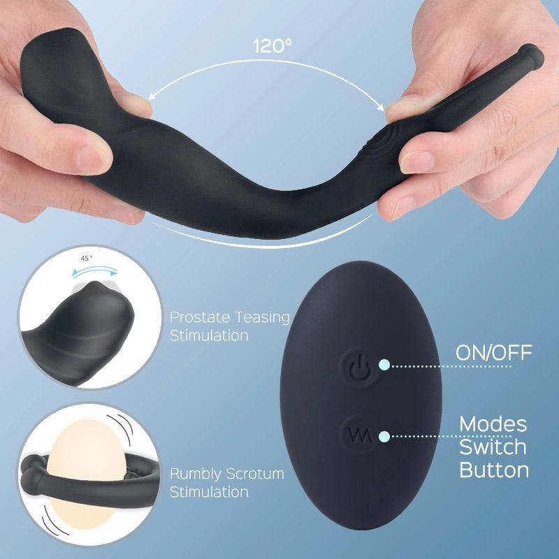 Demon - Remote Control Prostate Massager & Vibrating Penis Ring - Sexdoll.Sex