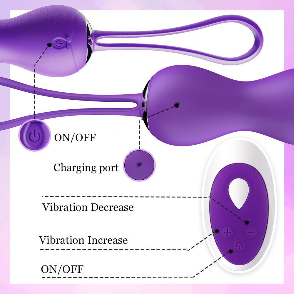 Dual Kegel Exercise Weights Ben Wa Balls 10 Speed Remote Control - Sexdoll.Sex