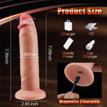 Dva Fully Foreskin 10 Vibrations 7 Adjustable Frequencies Dildo with Suction Cup Base 7.36 Inches - Sexdoll.Sex