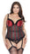 Elegant Push Up Bra Bustier With Sexy Red Floral Detailing - Sexdoll.Sex