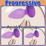 Eli Progressive Anal Training Flared Base Silicone Butt Plugs Set (3 PCS) - Sexdoll.Sex