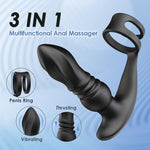 Ellis 7 Thrusting Vibrating Drill Spirals with Double Cock Rings Prostate Massager - Sexdoll.Sex