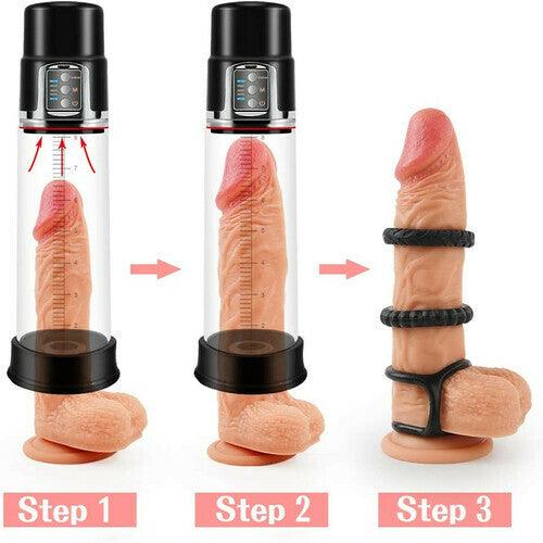 Enhance Performance - Automatic Transparent 4-Suction Male Penis Pump - Sexdoll.Sex