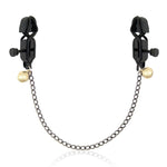 Erotic Chained Nipple Clamps with Gold Bells - Sexdoll.Sex