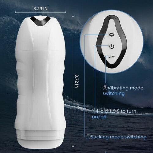 Eternal 5 Sucking 10 Vibrating Male Masturbators White Sex Toys - Sexdoll.Sex