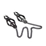 Extreme Pinch Chained Metal Clover Nipple Clamps - INTENSE Nipple Play - Sexdoll.Sex