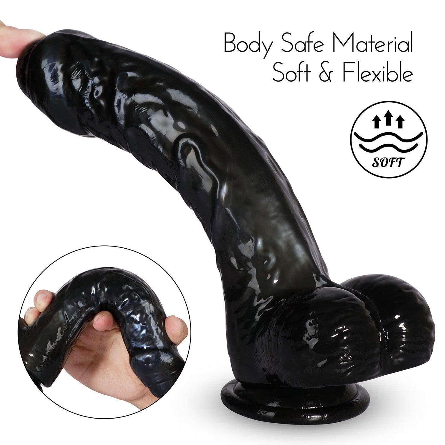 Ezra Black Dildo with Suction Cup - 7-Inch Pleasure Master - Sexdoll.Sex