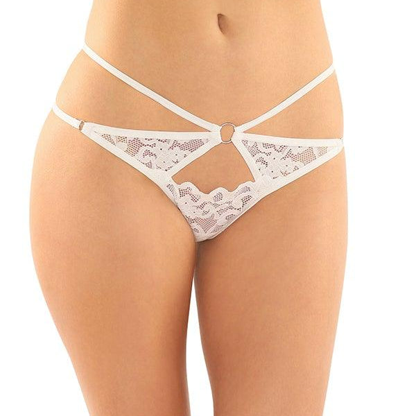 Fantasy Lingerie Jasmine Strappy Lace Thong With Front Keyhole Cut-out - Sexdoll.Sex