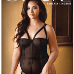 Fantasy Lingerie Pamela Caged Teddy With Detachable Garters - Sexdoll.Sex