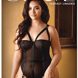 Fantasy Lingerie Pamela Caged Teddy With Detachable Garters - Sexdoll.Sex