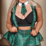 Fantasy Lingerie Slither'n To Your DM's Sexy Student Matching Set - Sexdoll.Sex