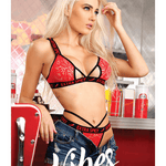 Fantasy Lingerie VIBES Extra Spicy Caged Bralette & Thong Matching Panty Set - Sexdoll.Sex