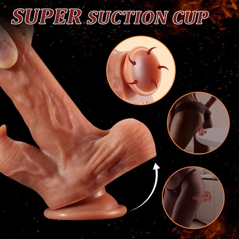 Ferrill 9 Vibrating Tongue Licking Realistic Dildo - Multi-Functional, Heating, Liquid Silicone - Sexdoll.Sex