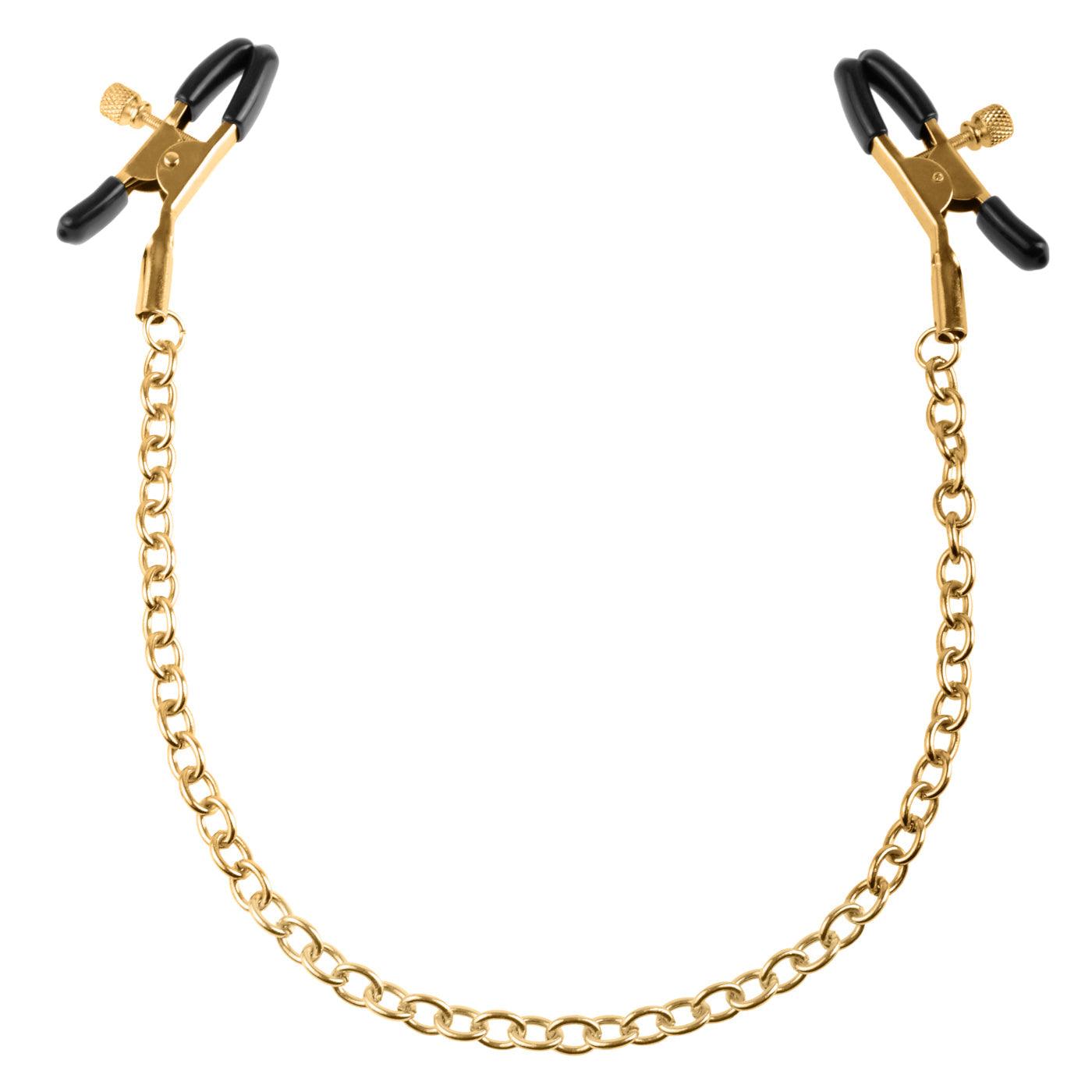 Fetish Fantasy Gold Chain Nipple Clamps - Sexdoll.Sex