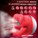 Flaming Red Lips Self-Motion Flickering Tongue Clit Stimulator - Sexdoll.Sex