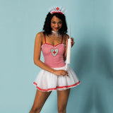 Flirty and Cute Nurse Costume with Collar - Sexdoll.Sex