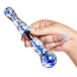 Glacier Glass Ripple Dildo - Wavy Design, Hypoallergenic Borosilicate Glass-6.5 Inch - Sexdoll.Sex