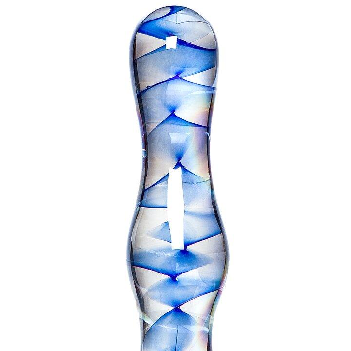 Glacier Glass Ripple Dildo - Wavy Design, Hypoallergenic Borosilicate Glass-6.5 Inch - Sexdoll.Sex