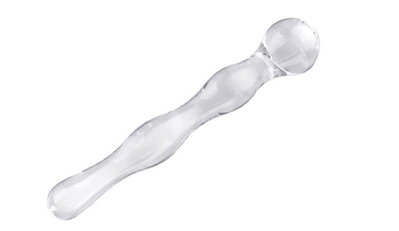 Glacier Glass Ripple Dildo - Wavy Design, Hypoallergenic Borosilicate Glass-6.5 Inch - Sexdoll.Sex