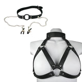 Harness with Gag & Nipple Clamps Set - Sexdoll.Sex