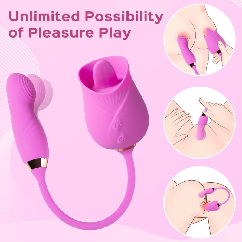 Indulge in Sensual Bliss with Our Dual-Ended Rose Vibrator - Sexdoll.Sex